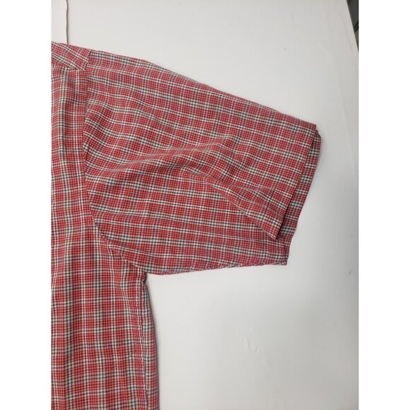 Puritan Men's Button Up Short Sleeve Red/Blue Plaid Shirt Size X-Large Tall - Picture 6 of 16